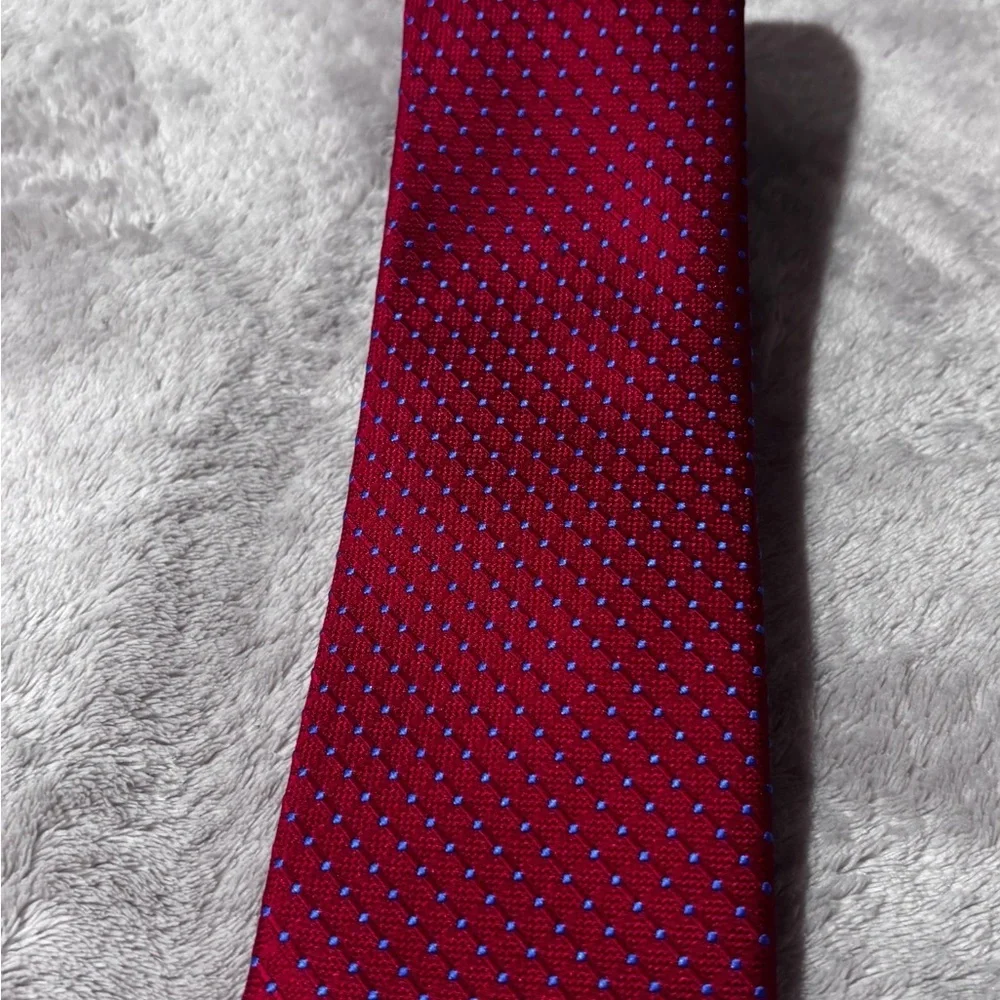 Tommy Hilfiger Red Tie with Blue Accents